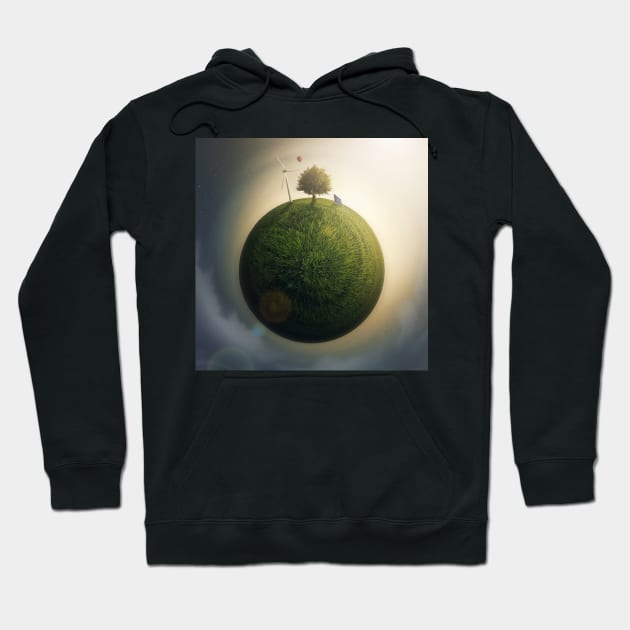 Surreal green planet Hoodie by psychoshadow